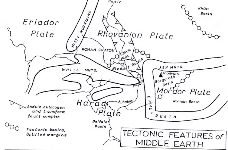 Tectonic features of Middle Earth